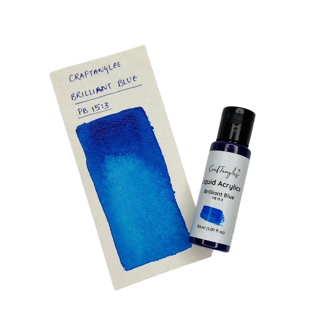 CrafTangles Liquid Acrylics / Acrylic Inks 30 ml - Brilliant Blue CrafTangles Liquid Acrylics Brilliant Blue 1 CrafTangles Liquid Acrylics / Acrylic Inks 30 ml - Brilliant Blue