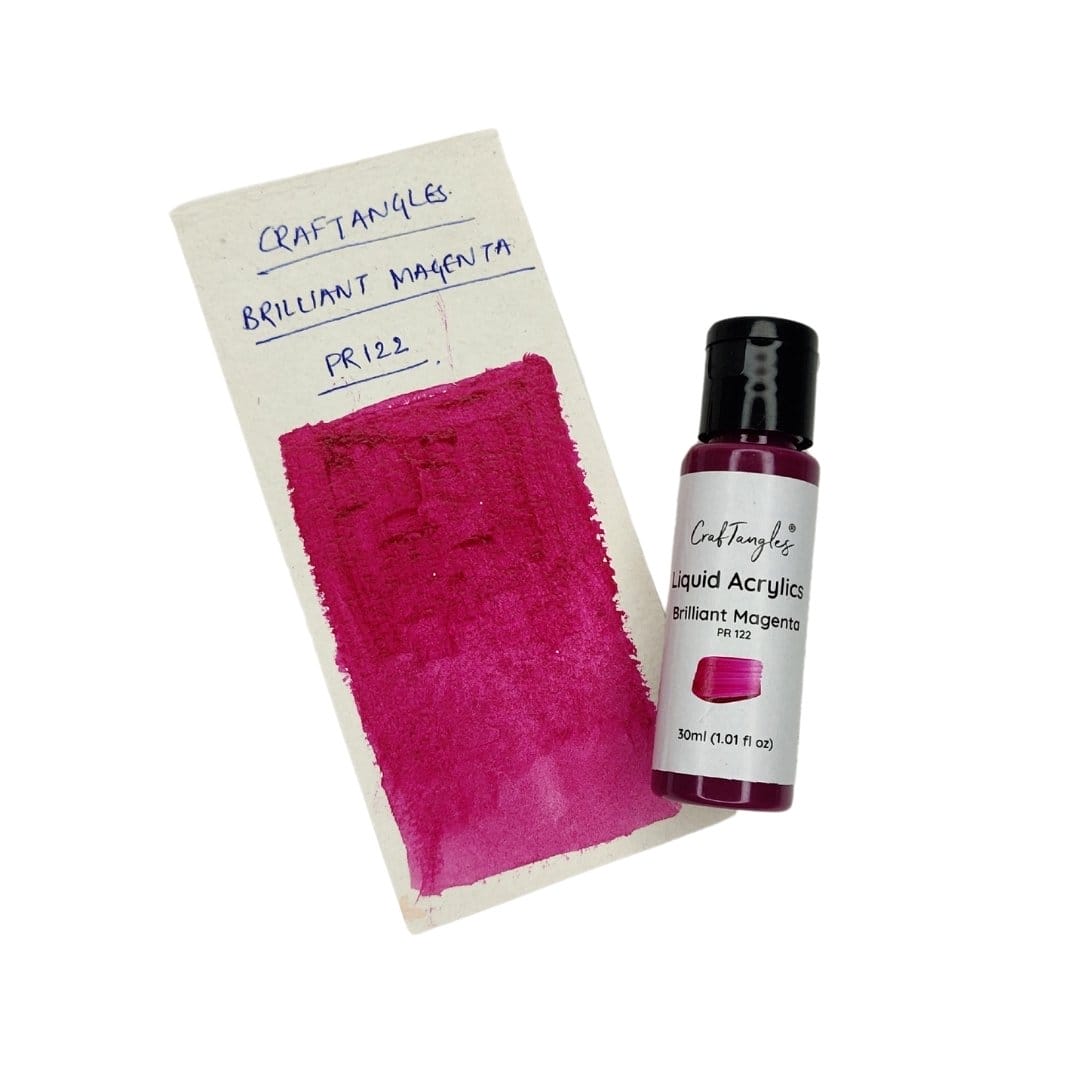 CrafTangles Liquid Acrylics / Acrylic Inks 30 ml - Brilliant Magenta CrafTangles Liquid Acrylics Brilliant Magenta 1 CrafTangles Liquid Acrylics / Acrylic Inks 30 ml - Brilliant Magenta