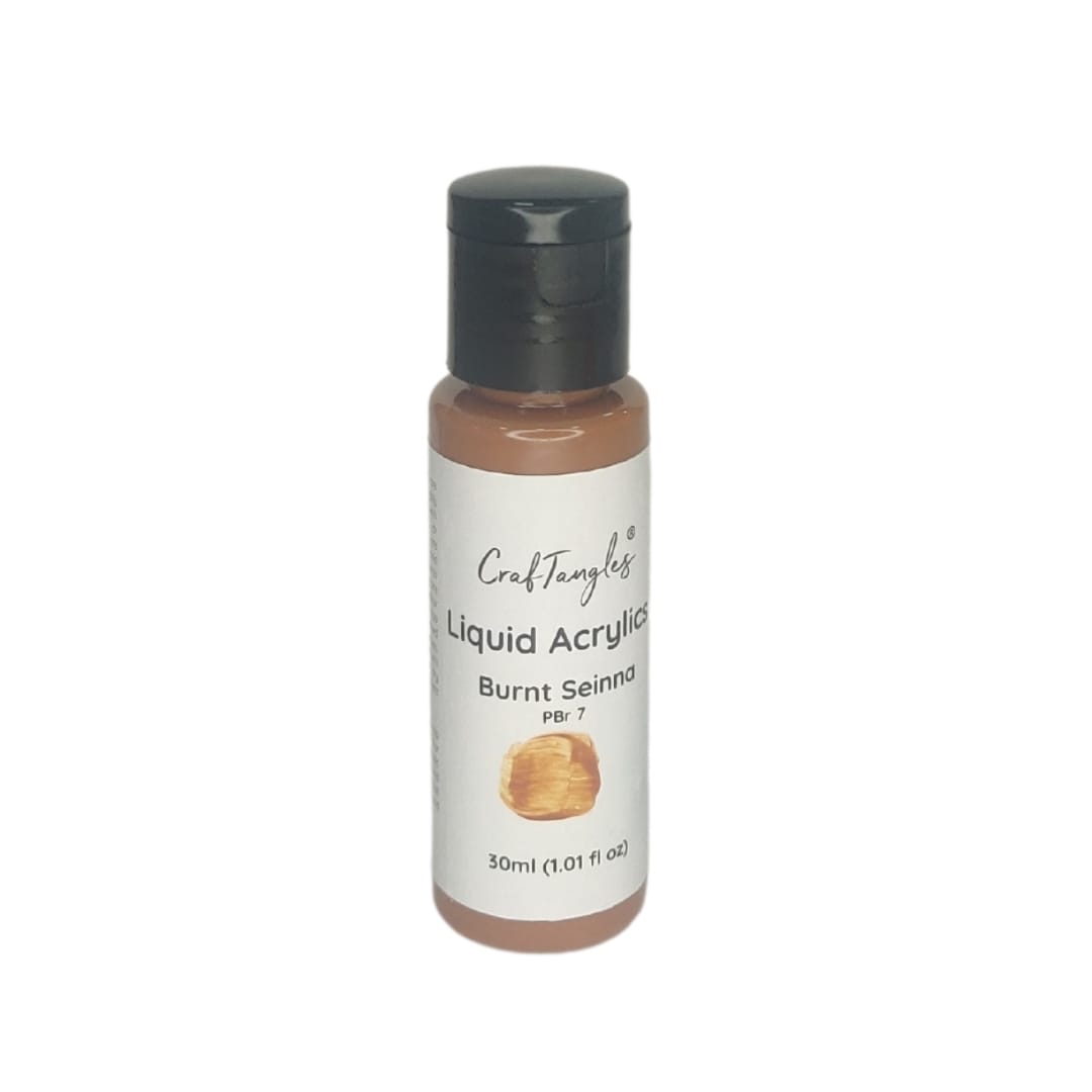 CrafTangles Liquid Acrylics / Acrylic Inks 30 ml - Burnt Seinna CrafTangles Liquid Acrylics Burnt Seinna CrafTangles_Liquid_Acrylics_Burnt_Seinna