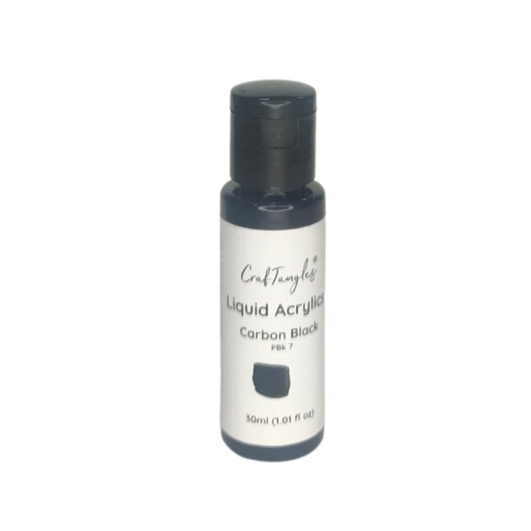 CrafTangles Liquid Acrylics / Acrylic Inks 30 ml - Carbon Black CrafTangles Liquid Acrylics Carbon Black CrafTangles_Liquid_Acrylics_Carbon_Black