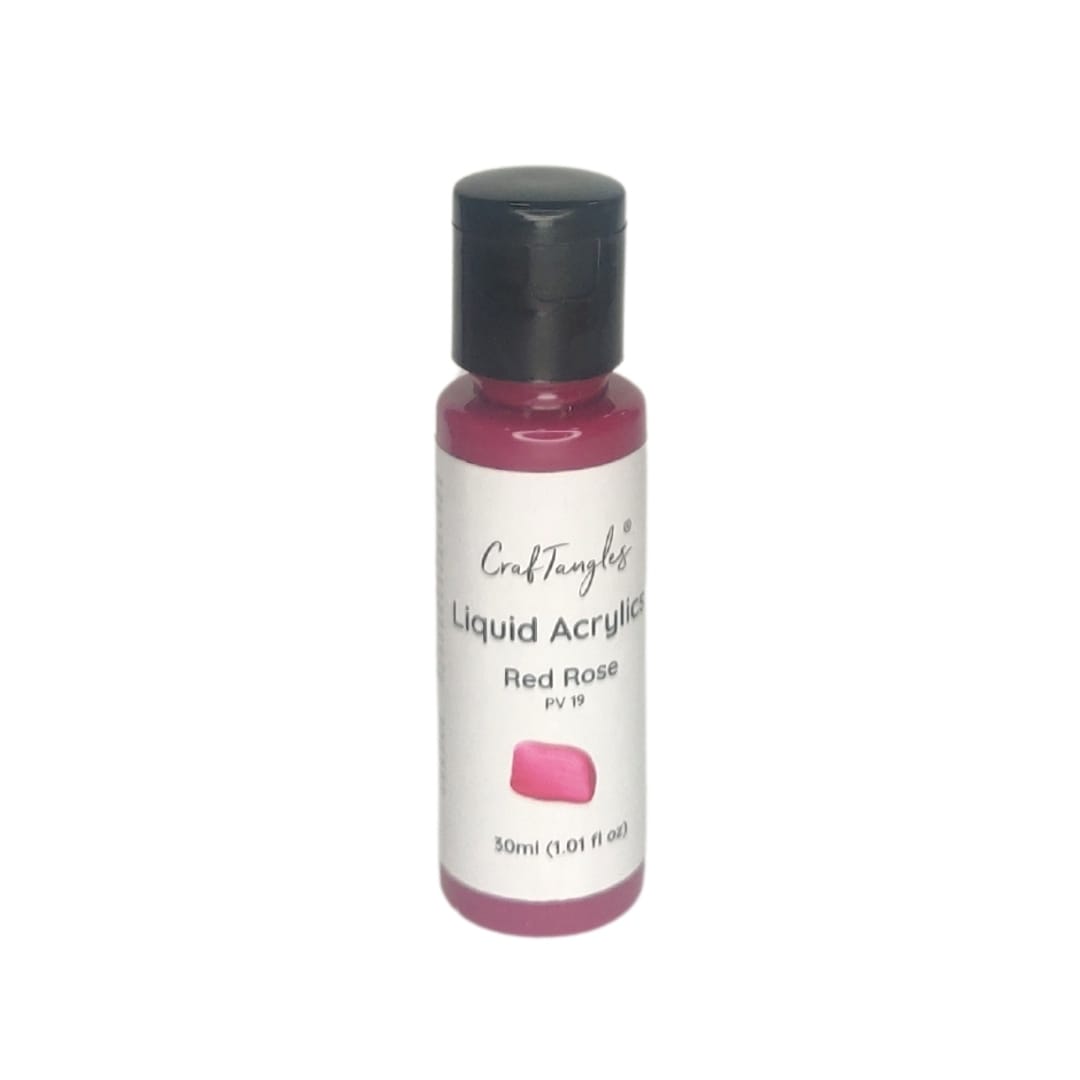 CrafTangles Liquid Acrylics / Acrylic Inks 30 ml - Red Rose CrafTangles Liquid Acrylics Red Rose CrafTangles_Liquid_Acrylics_Red_Rose