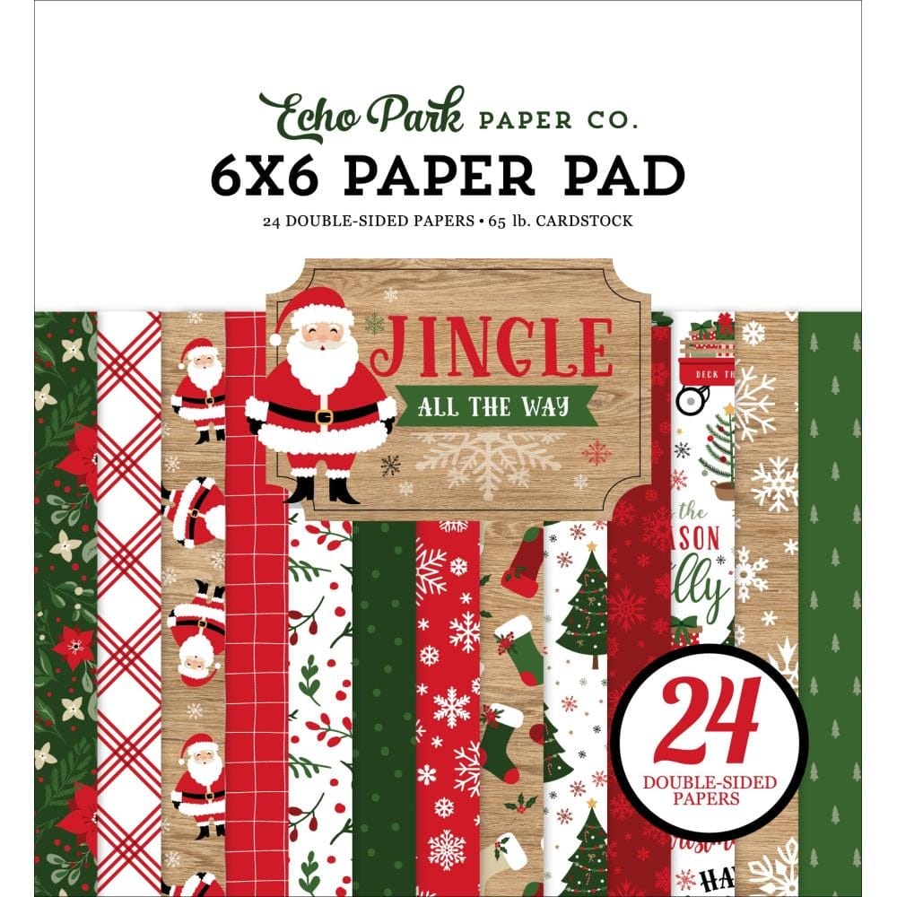 Echo Park Double-Sided Paper Pad 6"X6" 24/Pkg - Jingle All The Way echo park 6by6 jingle all the way Echo Park Double-Sided Paper Pad 6"X6" 24/Pkg - Jingle All The Way