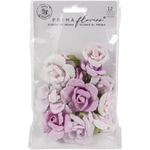 Prima Marketing Mulberry Paper Flowers - Grey Pigment/Watercolor Floral