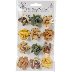 Prima Marketing Mulberry Paper Flowers - Beautiful Sunset/Diamond