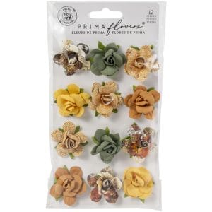 Prima Marketing Mulberry Paper Flowers - Beautiful Sunset/Diamond