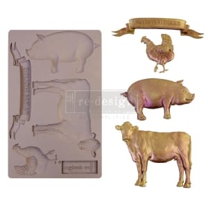 Prima Marketing Re-Design Mould 5"X8"X8mm - Farm Animals