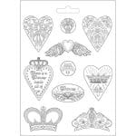 Stamperia Soft Maxi Mould 8.5"X11.5" - Heart and Crowns, Princess