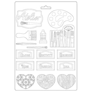 Stamperia Soft Maxi Mould 8.5"X11.5" - Tags, Atelier Des Arts