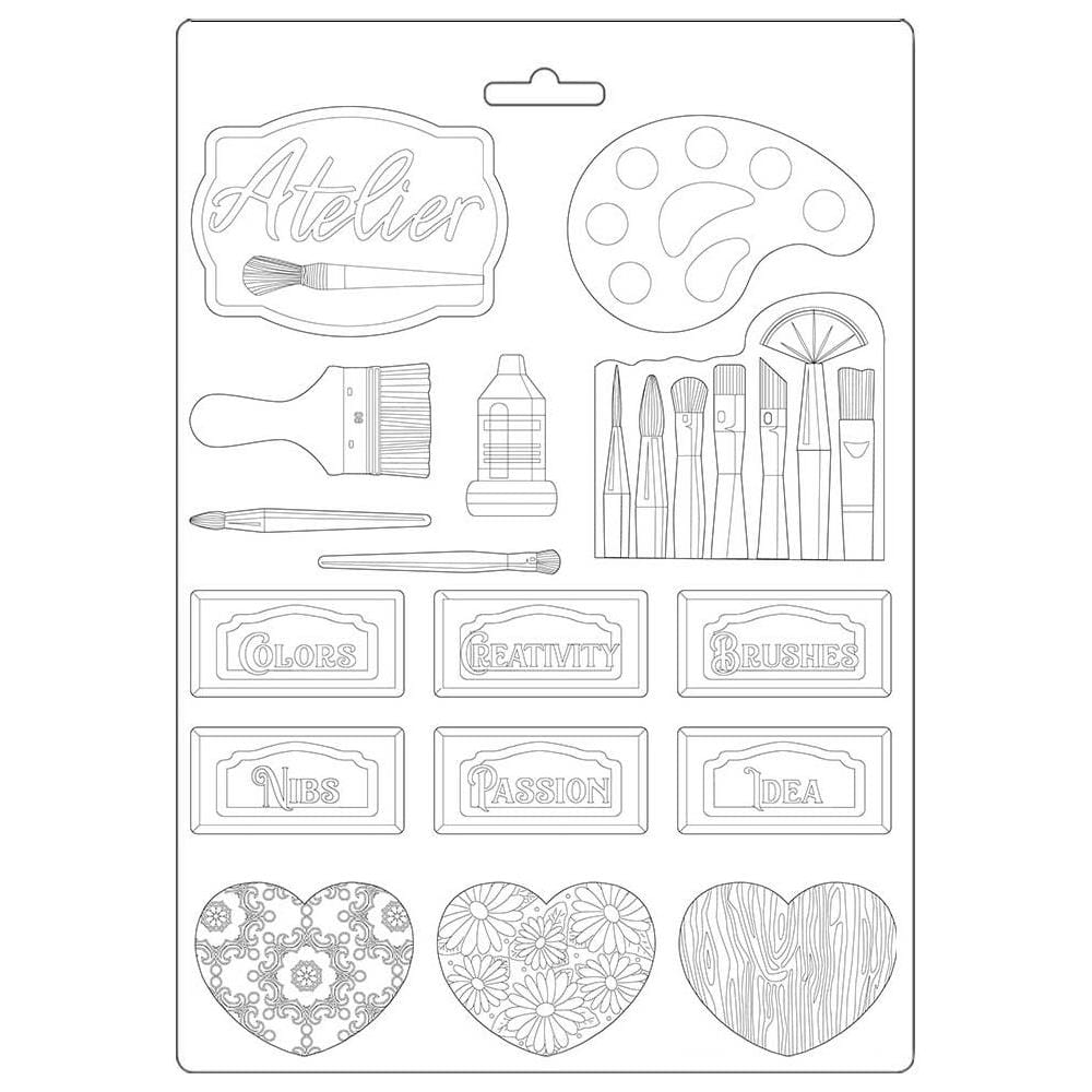 Stamperia Soft Maxi Mould 8.5"X11.5" - Tags, Atelier Des Arts