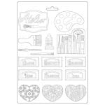 Stamperia Soft Maxi Mould 8.5"X11.5" - Tags, Atelier Des Arts