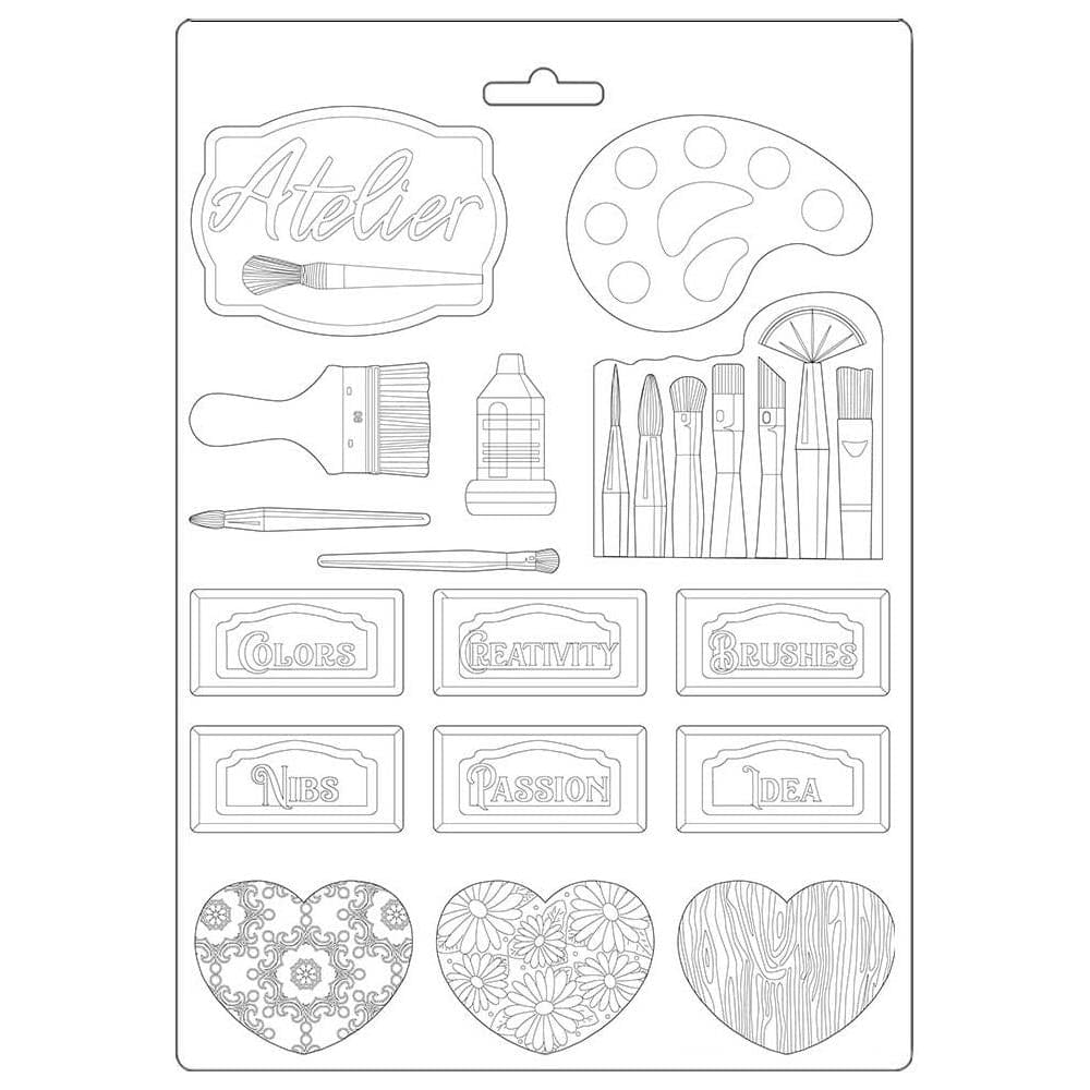 Stamperia Soft Maxi Mould 8.5"X11.5" - Tags, Atelier Des Arts Stamperia Soft Maxi Mould 8.5"X11.5" - Tags, Atelier Des Arts