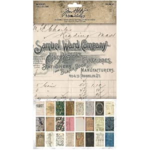 Tim Holtz Idea-Ology Backdrops Double-Sided Cardstock 6"X10" 24/Pkg - Volume 1