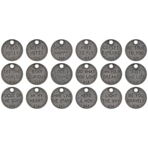 Tim Holtz Idea-Ology Metal Adornments 18/Pkg - Thought Tokens
