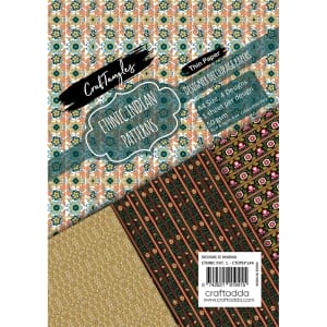 CrafTangles Decoupage Paper Pack  - Ethnic Indian Patterns 1 (A4) - 4 sheets
