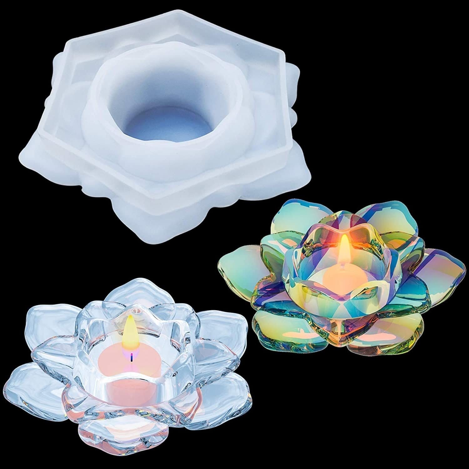 Lotus Flower Tealight Holder Silicone Mould RAWS 460 Silicone mould Lotus Flower Tealight Holder Silicone Mould