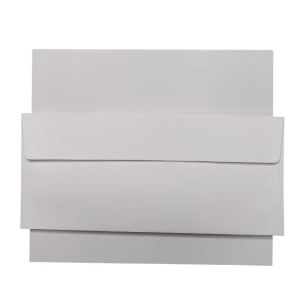 CrafTangles Slimline card size Notelets - 250 gsm - Plain White (10 pcs) - Card bases and coordinating envelopes