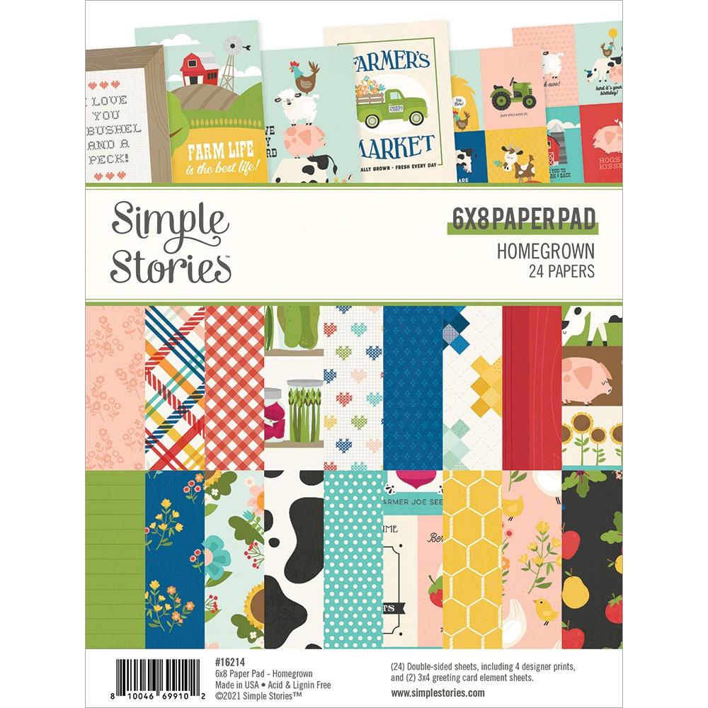 Simple Stories Double-Sided Paper Pad - Home Grown (6"X8" 24/Pkg) simple Stories 6by8 paper Homegrown Simple Stories Double-Sided Paper Pad - Home Grown (6"X8" 24/Pkg)