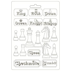 Stamperia Soft Maxi Mould 8.5"X11.5" - Alice Chessboard