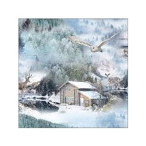 German Decoupage Napkins (5 pcs) - Flying Owl (Christmas)