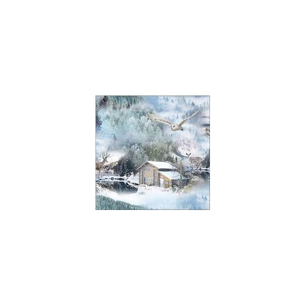 German Decoupage Napkins (5 pcs) - Flying Owl (Christmas)
