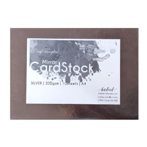 CrafTangles Silver mirror Cardstock / Paper A4 (200 gsm) (Set of 10 sheets)