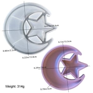 Silicone Mould - Moon with Star shaped plate