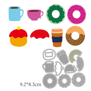Steel Dies - Donuts and Coffee or Tea Cups (Set of 11 die)