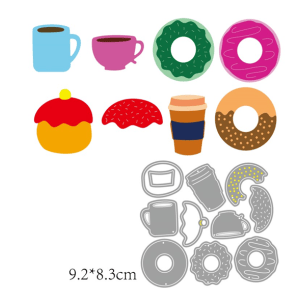 Steel Dies - Donuts and Coffee or Tea Cups (Set of 11 die)