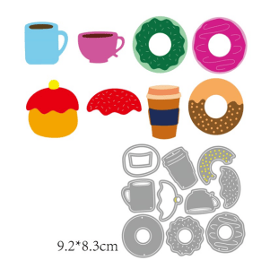 Steel Dies - Donuts and Coffee or Tea Cups (Set of 11 die)