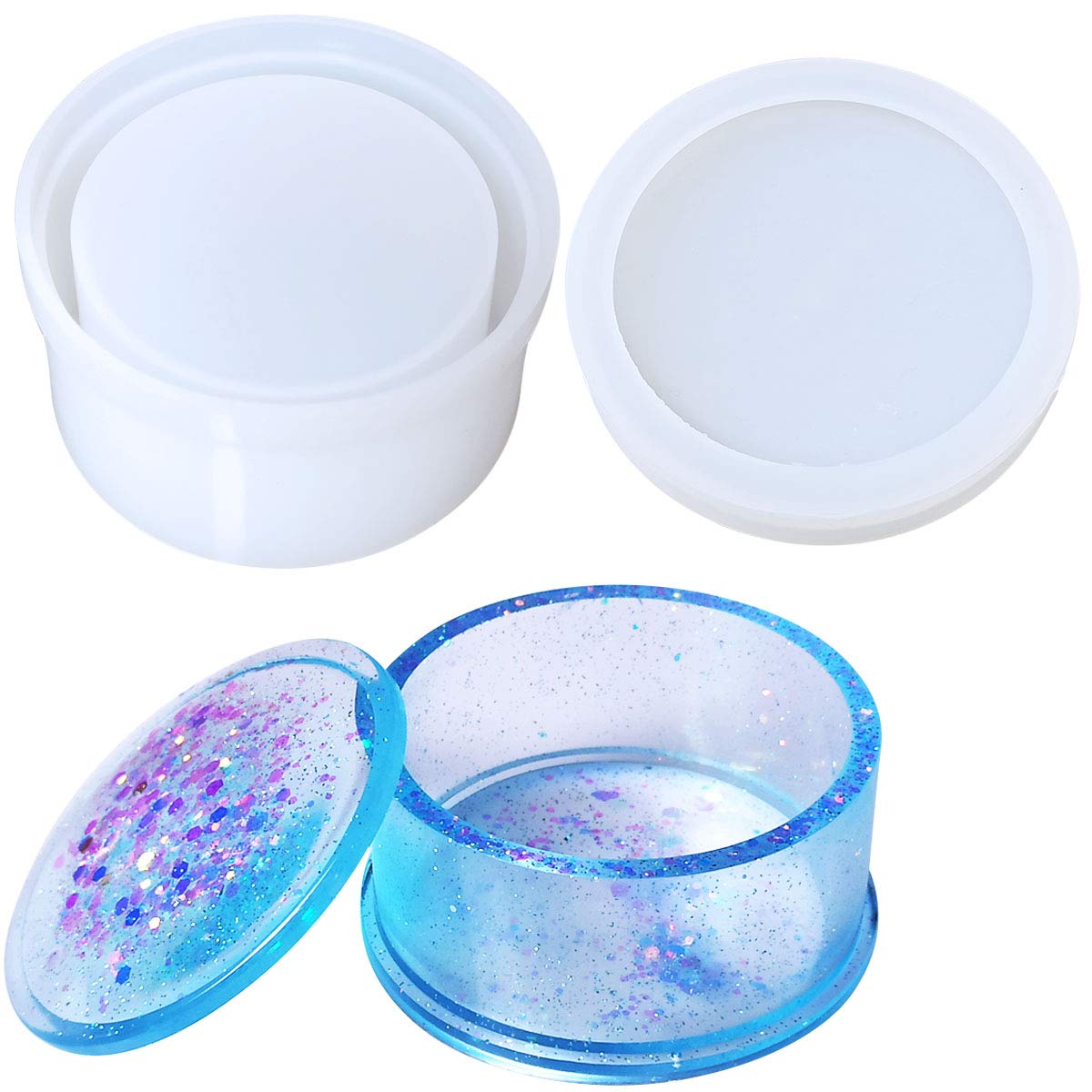 Silicone Jewellery Box Round Moulds (Base and Lid) Silicone Jewellery Box Round Moulds (Base and Lid)