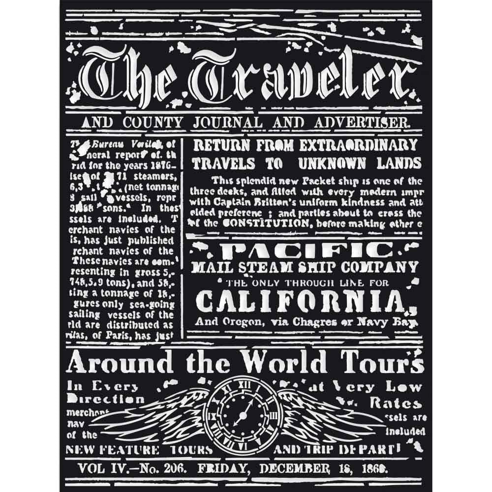 Stamperia Stencil 5.90"X7.87" - The Traveler, Sir Vagabond Stamperia Stencil KSAT14 Stamperia Stencil 5.90"X7.87" - The Traveler, Sir Vagabond