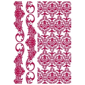 Stamperia A4 Stencil - Journal Border & Texture, Romantic