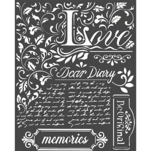 Stamperia Stencil 20 by 25 cm - Dear Diary