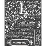 Stamperia Stencil 20 by 25 cm - Dear Diary
