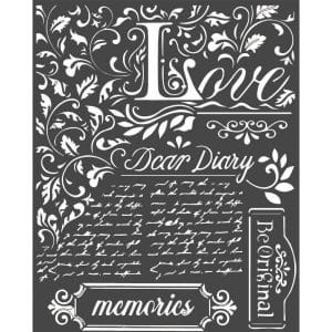 Stamperia Stencil 20 by 25 cm - Dear Diary