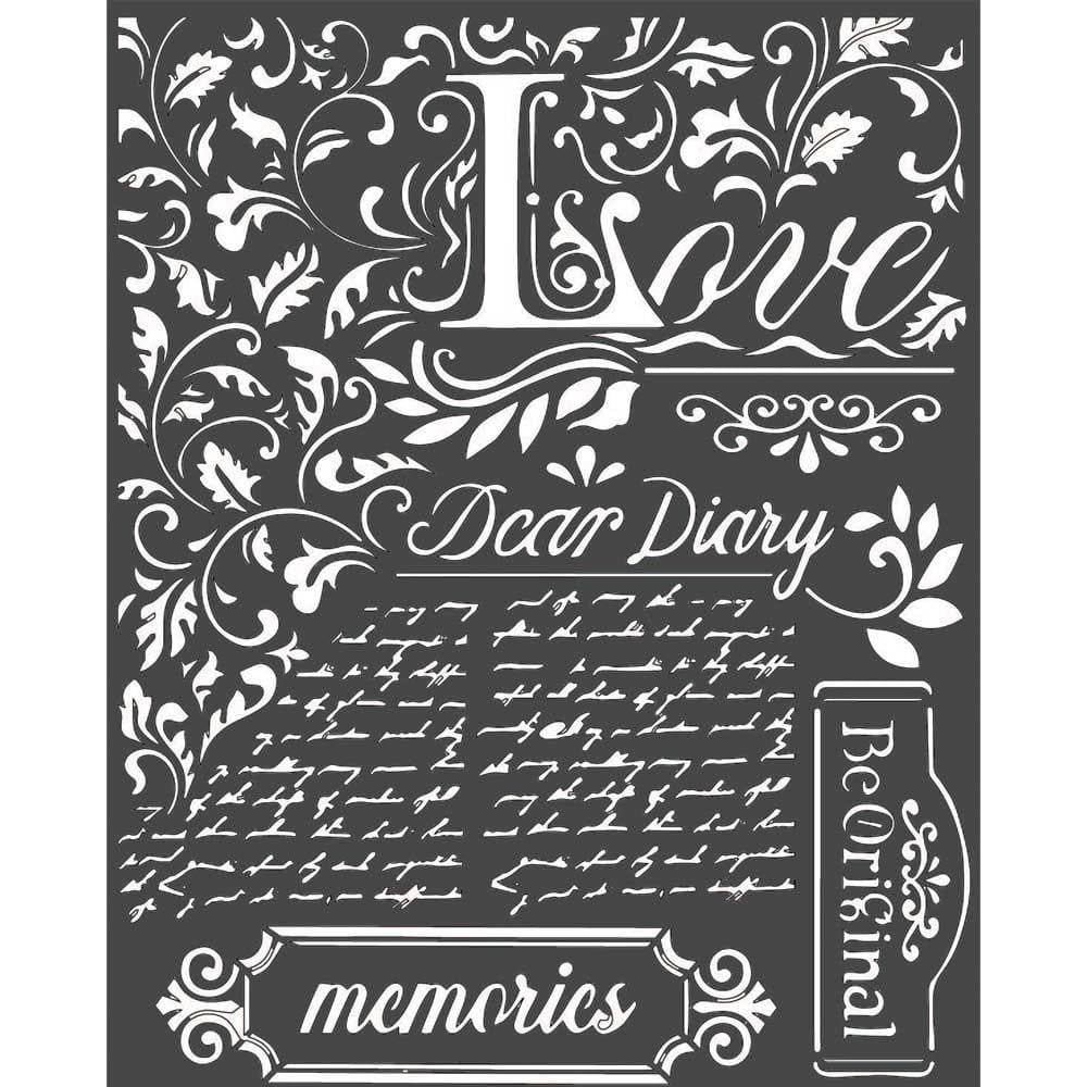 Stamperia Stencil 20 by 25 cm - Dear Diary
