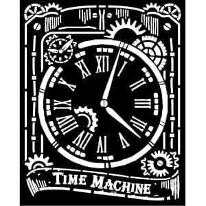 Stamperia Stencil 20 by 25 cm - Clock, Voyages Fantastiques
