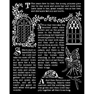 Stamperia Stencil 20 by 25 cm - Windows Sleeping Beauty