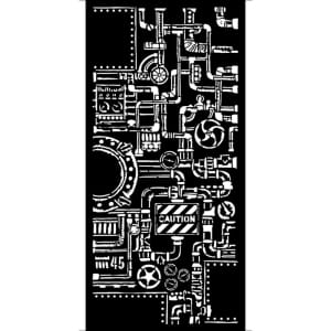 Stamperia Stencil 4.72"X9.84" - Control Room, Lady Vagabond Lifestyle