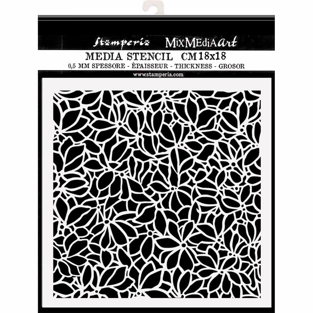 Stamperia Stencil 7"X7" - Flower Pattern, Klimt Stamperia Stencil KSTDQ62 Stamperia Stencil 7"X7" - Flower Pattern, Klimt
