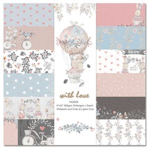 With Love (Pack of 24 sheets) - 6 by 6 inch