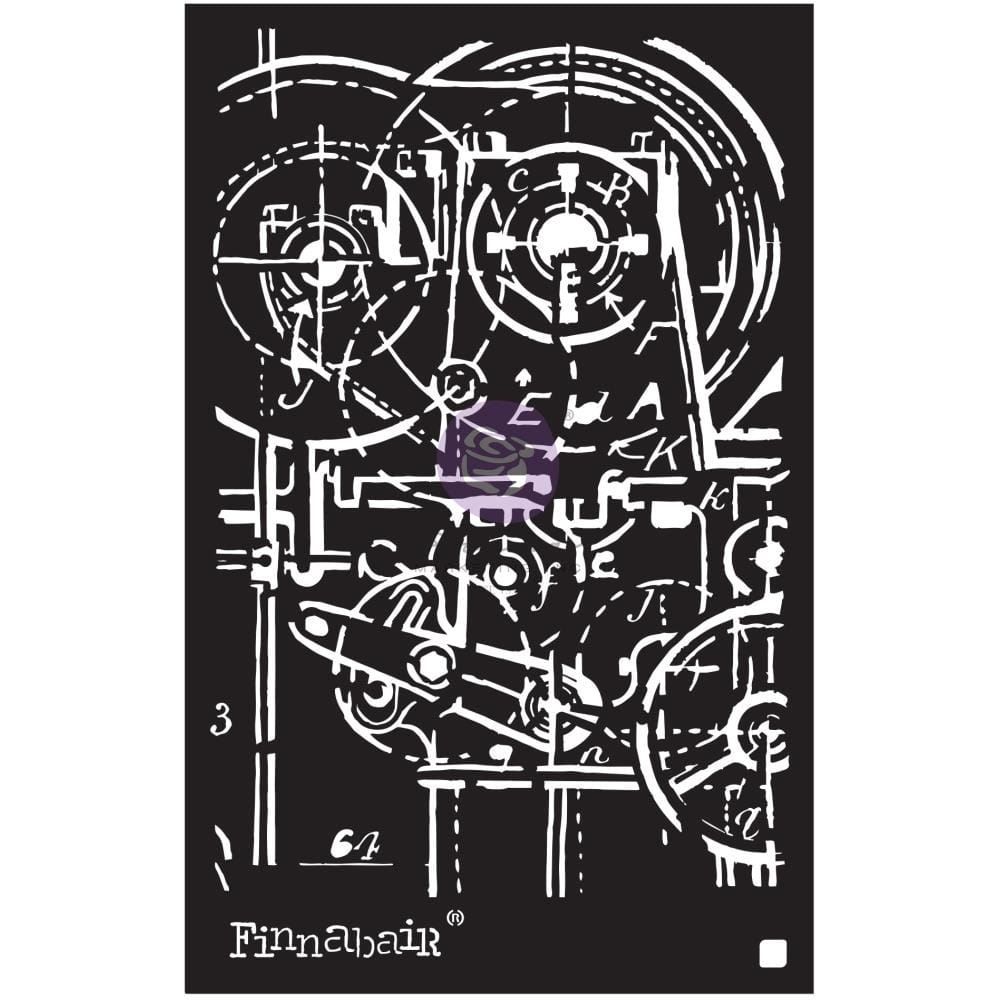 Prima Marketing Finnabair Stencil 6"X9" - Machinery