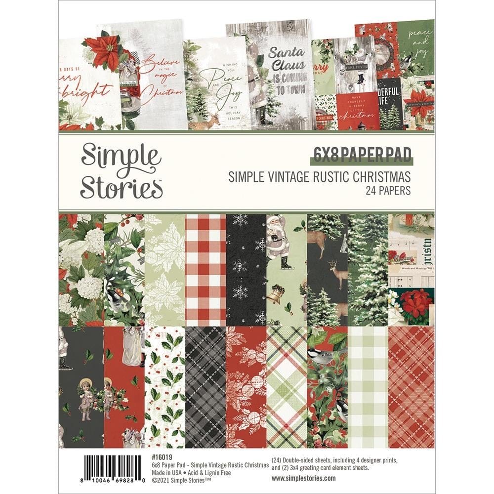 Simple Stories Double-Sided Paper Pad - Simple Vintage Rustic Christmas (6"X8" 24/Pkg) simple Stories paper RC16019 Simple Stories Double-Sided Paper Pad - Simple Vintage Rustic Christmas (6"X8" 24/Pkg)