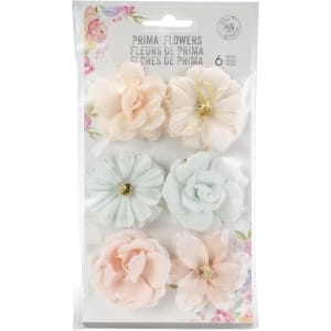 Prima Marketing Mulberry Paper Flowers - Princess/Love Story, 6/Pkg