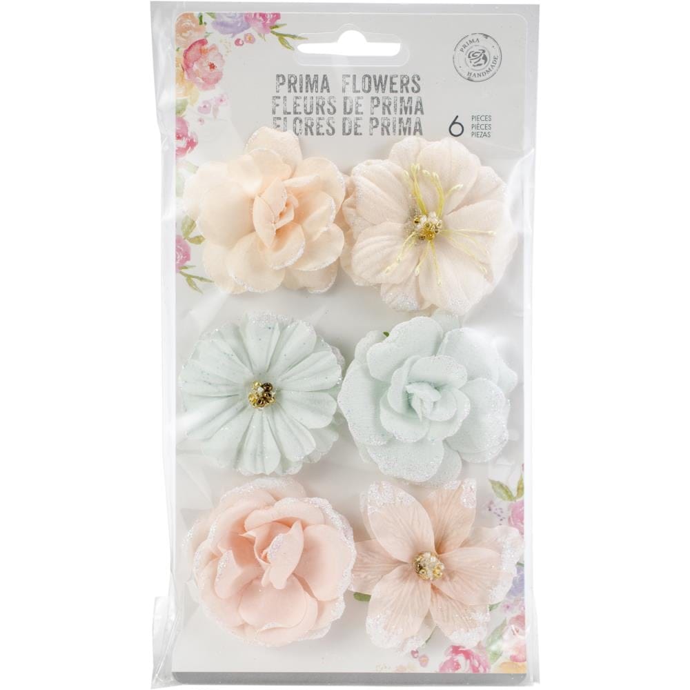 Prima Marketing Mulberry Paper Flowers - Princess/Love Story, 6/Pkg