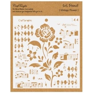 CrafTangles 6x6 Stencils - Vintage Flower