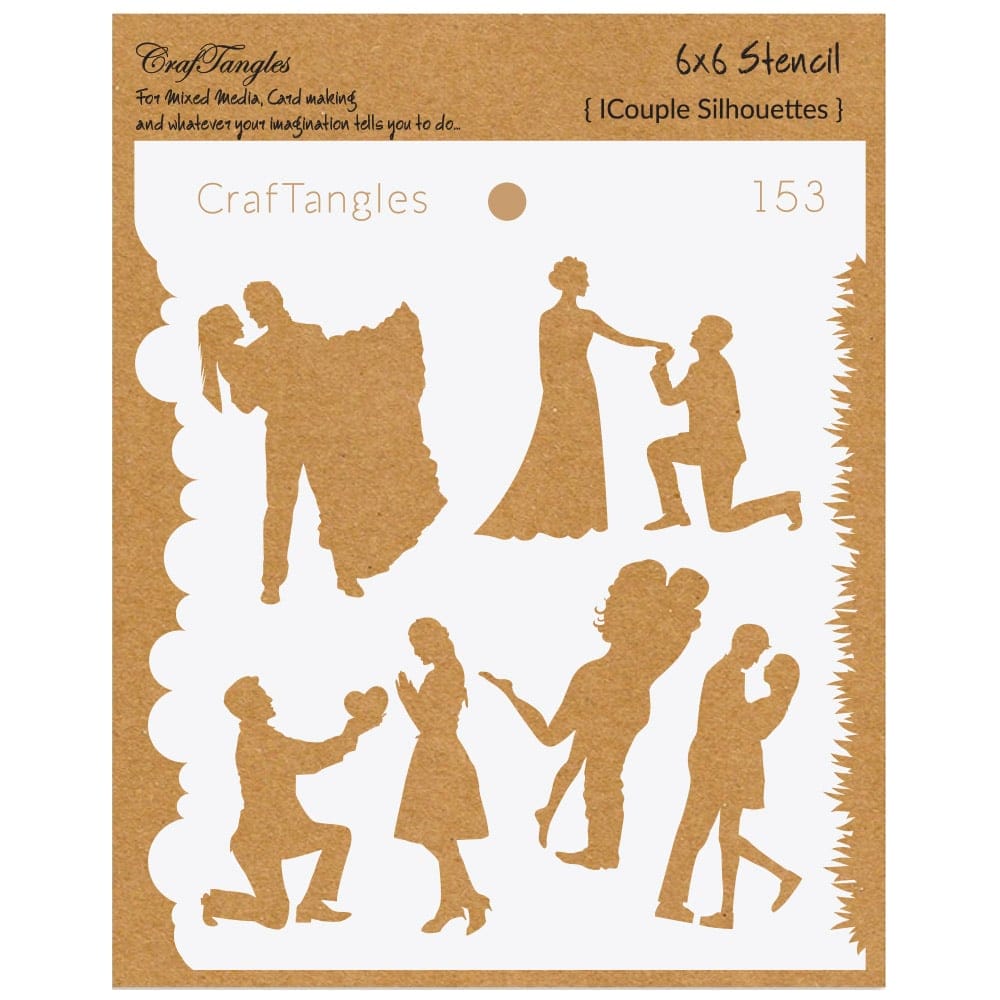 CrafTangles 6x6 Stencils - Couple Silhouette CTCS153 CrafTangles Stencils Couple Silhouettes CrafTangles 6x6 Stencils - Couple Silhouette
