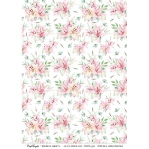 CrafTangles A4 Transfer It Sheets - Lily Flower Pattern