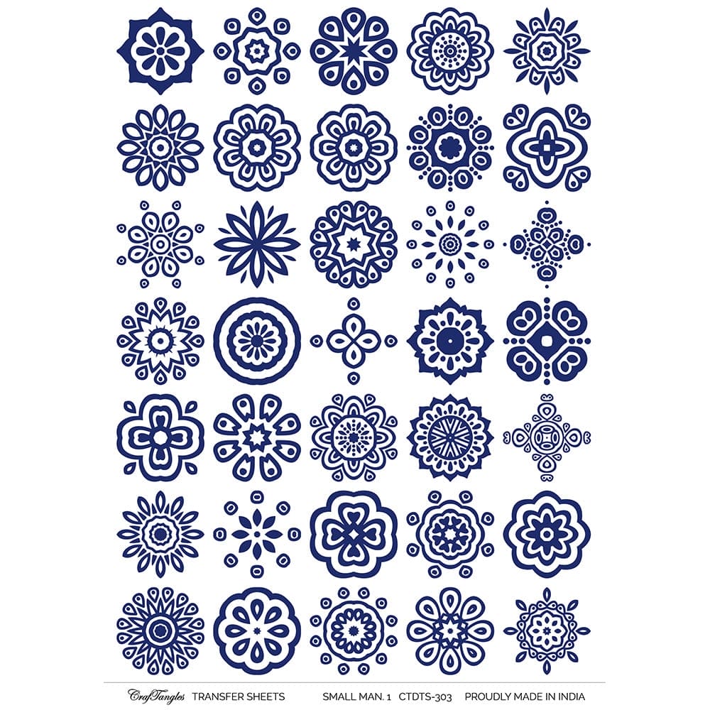 CrafTangles A4 Transfer It Sheets - Small Mandalas 1 CTDTS 303 CrafTangles transfer sheet Small Mandalas CrafTangles A4 Transfer It Sheets - Small Mandalas 1