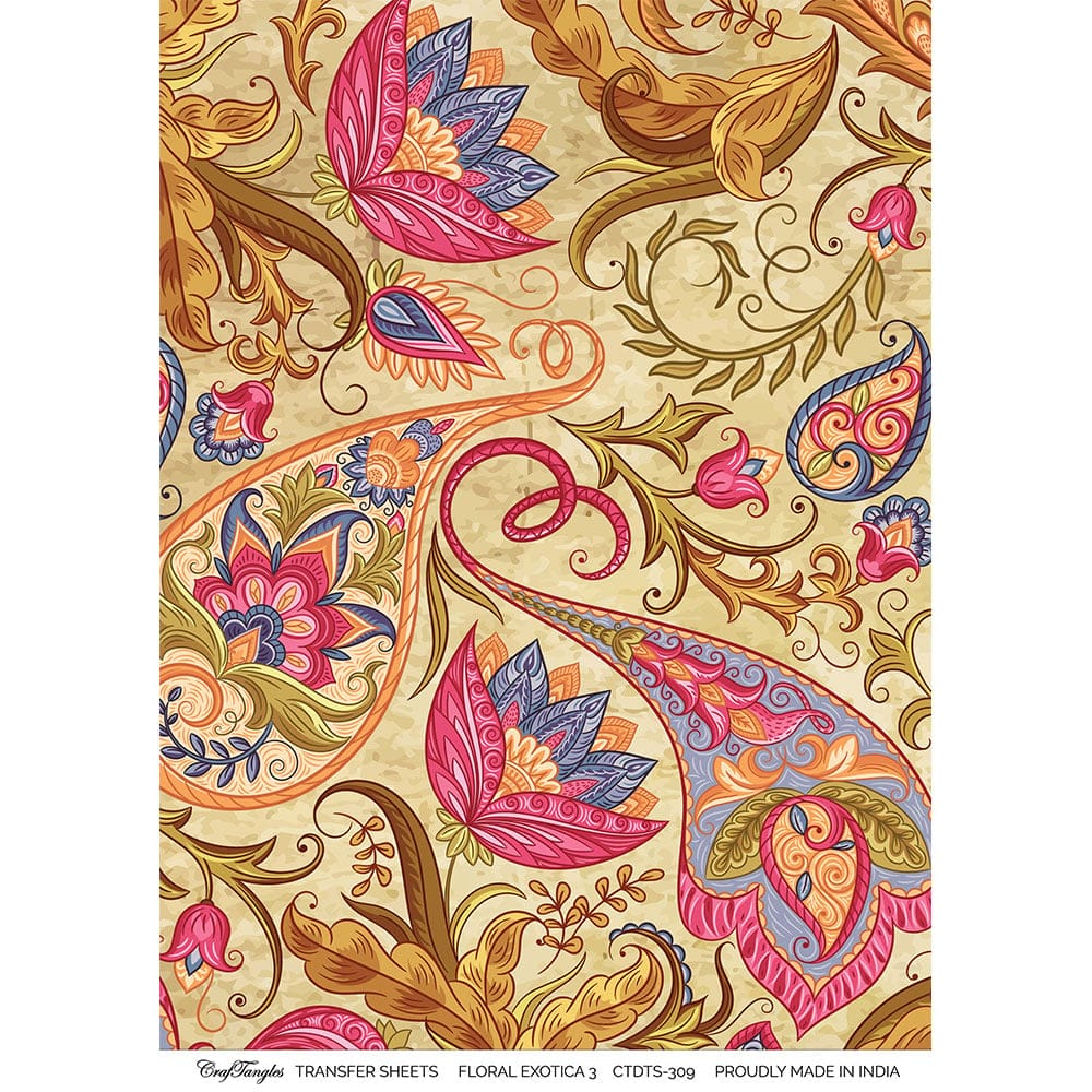 CrafTangles A4 Transfer It Sheets - Floral Exotica 3 CTDTS CrafTangles A4 Transfer It Sheets - Floral Exotica 3